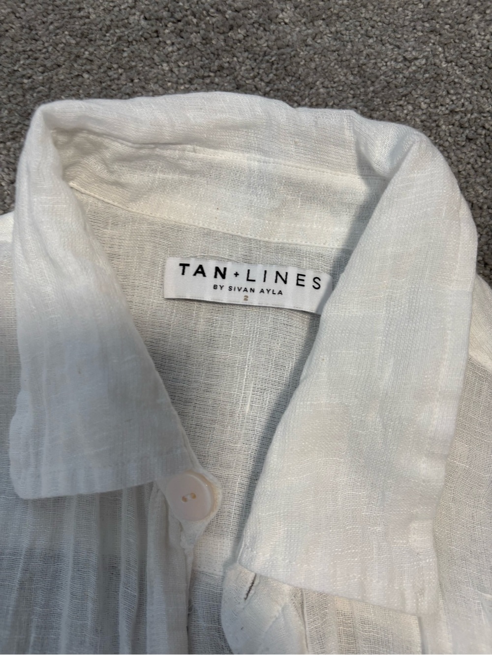 Tan+Lines White Linen Swim Coverup by Sivan Ayla